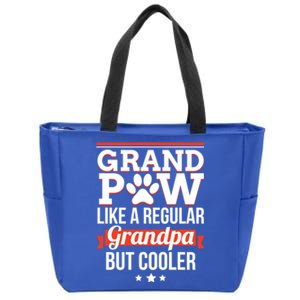 Grand Paw Like A Regular Grandpa But Cooler Funny Dog Dad Gift Zip Tote Bag