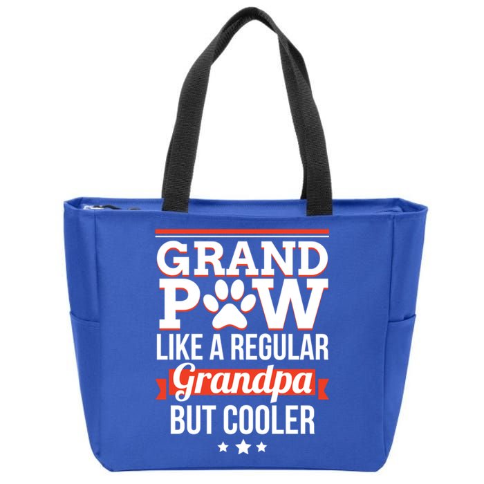 Grand Paw Like A Regular Grandpa But Cooler Funny Dog Dad Gift Zip Tote Bag