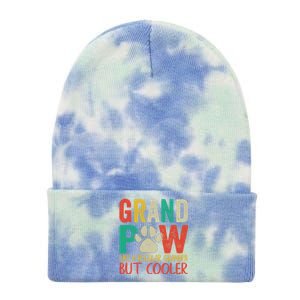 Grand Paw Like A Regular Grandpa But Cooler Funny Dog Lovers Gift Tie Dye 12in Knit Beanie