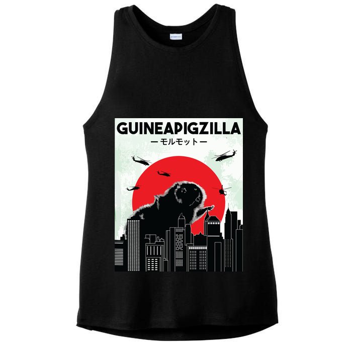 Guinea Pig Lover Tee Guineapigzilla Funny Guinea Pig Ladies PosiCharge Tri-Blend Wicking Tank