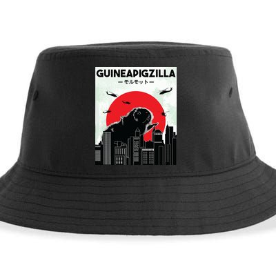 Guinea Pig Lover Tee Guineapigzilla Funny Guinea Pig Sustainable Bucket Hat