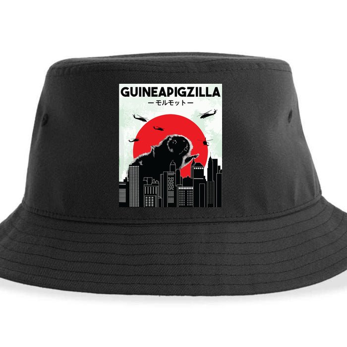 Guinea Pig Lover Tee Guineapigzilla Funny Guinea Pig Sustainable Bucket Hat
