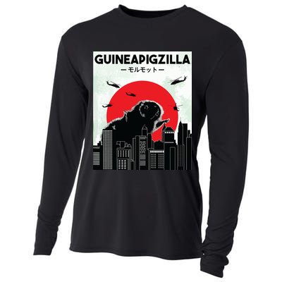 Guinea Pig Lover Tee Guineapigzilla Funny Guinea Pig Cooling Performance Long Sleeve Crew