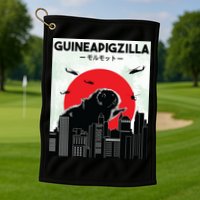 Guinea Pig Lover Tee Guineapigzilla Funny Guinea Pig Golf Towel