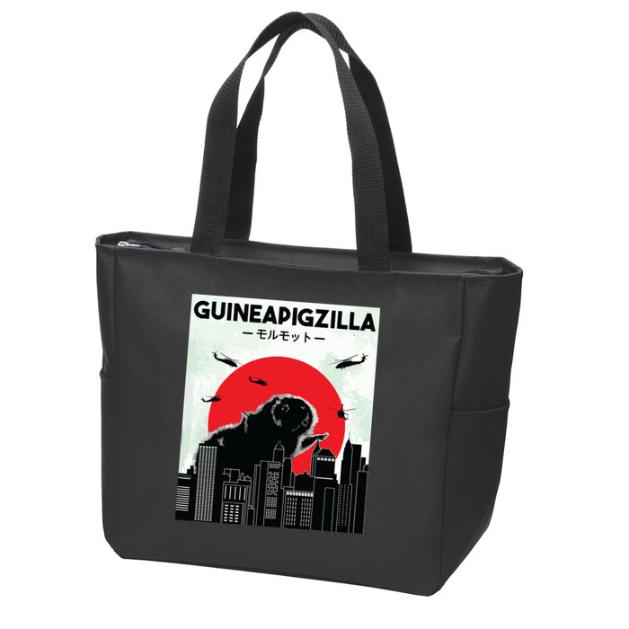 Guinea Pig Lover Tee Guineapigzilla Funny Guinea Pig Zip Tote Bag