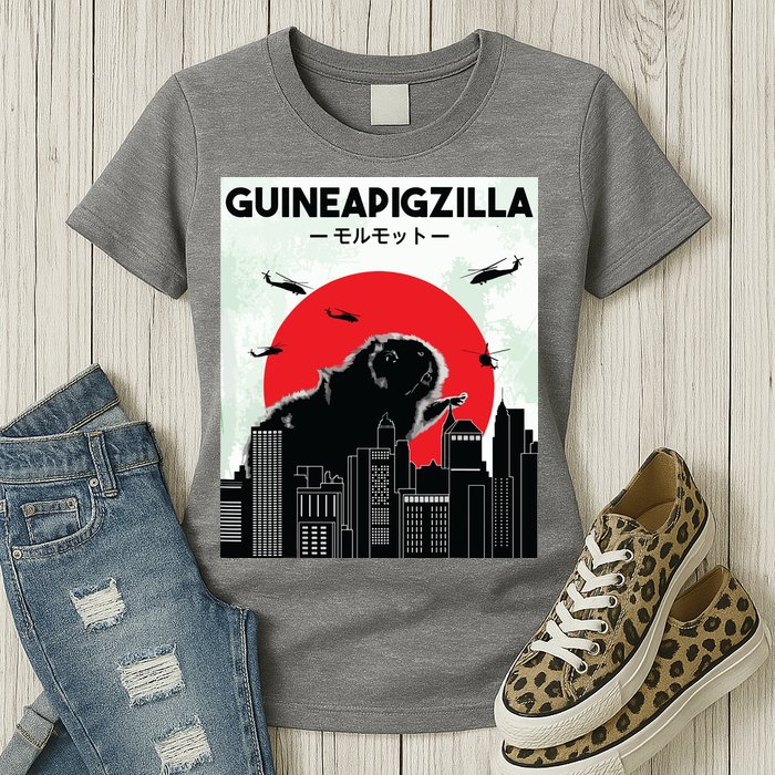 Guinea Pig Lover Tee Guineapigzilla Funny Guinea Pig Womens T-Shirt