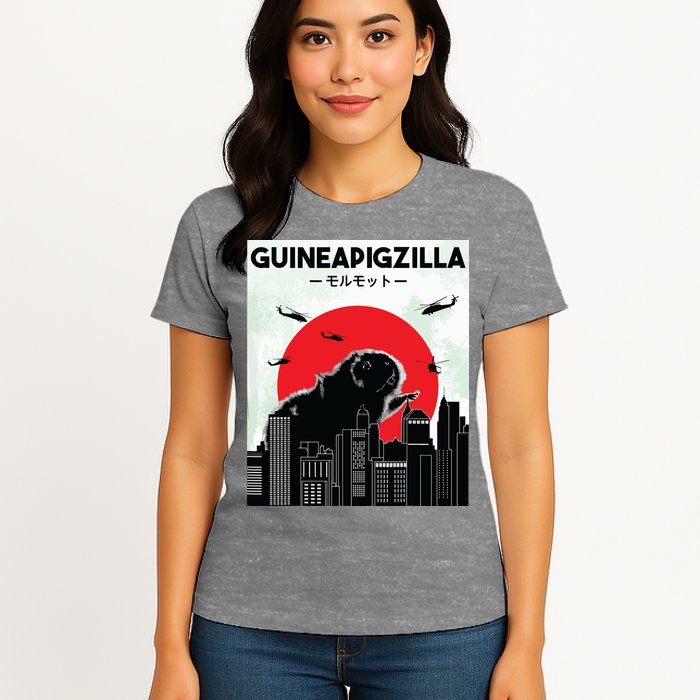 Guinea Pig Lover Tee Guineapigzilla Funny Guinea Pig Womens T-Shirt