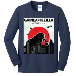 Guinea Pig Lover Tee Guineapigzilla Funny Guinea Pig Kids Long Sleeve Shirt