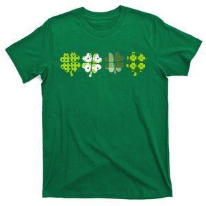 Green Plaid Leopard Shamrock Cute St Patricks Day Lucky T-Shirt