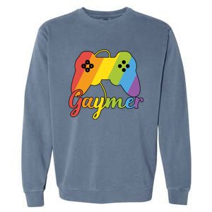 Gaymer Pride Lgbtq Video Game Controller Gamer Gift Garment-Dyed Sweatshirt