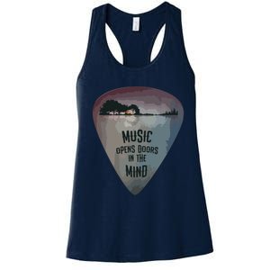 Guitar Pick Lake Reflections Music Guitar Women's Racerback Tank