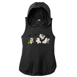 Ghost Plant Lady Halloween Ghostly Gardening Plant Lover Ladies PosiCharge Tri-Blend Wicking Draft Hoodie Tank