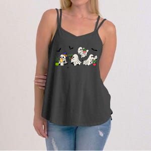 Ghost Plant Lady Halloween Ghostly Gardening Plant Lover Women's Strappy Tank