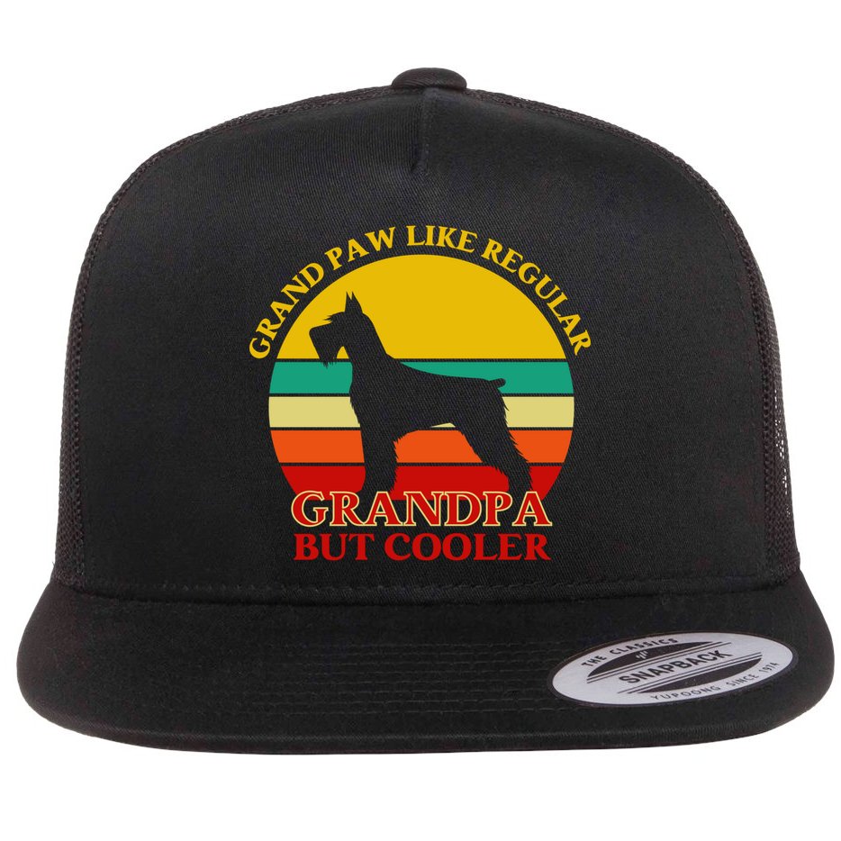 Grand Paw Like A Regular Grandpa But Cooler Funny Gift Father Day Gift Flat Bill Trucker Hat