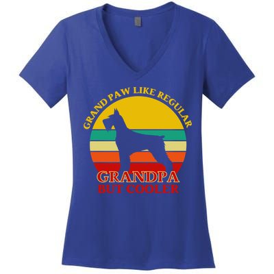 Grand Paw Like A Regular Grandpa But Cooler Funny Gift Father Day Gift Women's V-Neck T-Shirt