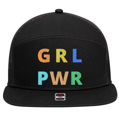 Girl Power Logo 7 Panel Mesh Trucker Snapback Hat