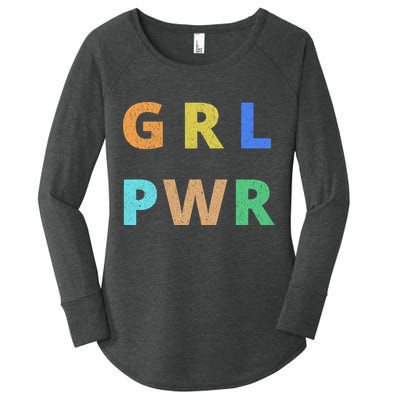 Girl Power Logo Women's Perfect Tri Tunic Long Sleeve Shirt