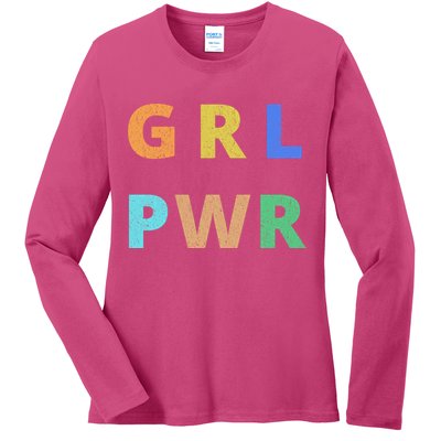 Girl Power Logo Ladies Long Sleeve Shirt
