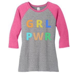 Girl Power Logo Women's Tri-Blend 3/4-Sleeve Raglan Shirt