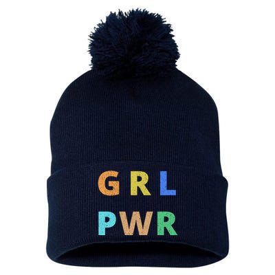 Girl Power Logo Pom Pom 12in Knit Beanie