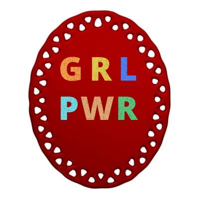 Girl Power Logo Ceramic Oval Ornament