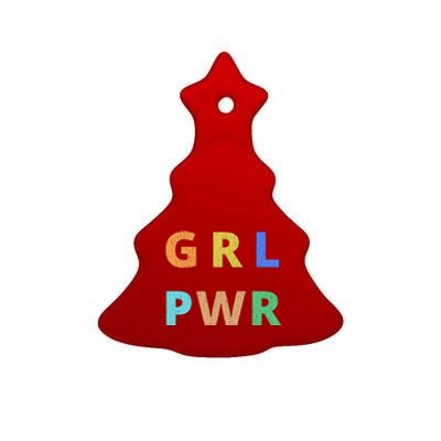 Girl Power Logo Ceramic Tree Ornament