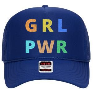 Girl Power Logo High Crown Mesh Back Trucker Hat