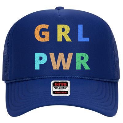 Girl Power Logo High Crown Mesh Back Trucker Hat