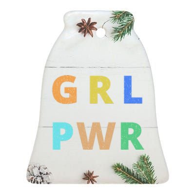 Girl Power Logo Ceramic Bell Ornament