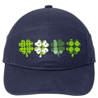 Green Plaid Leopard Shamrock Cute St Patricks Day Lucky Gift 7-Panel Snapback Hat