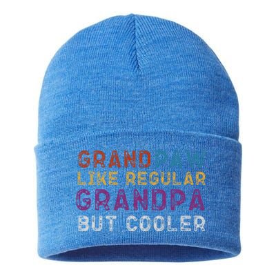 Grand Paw Like A Regular Grandpa But Cooler Cool Gift Father Day Cute Gift Sustainable Knit Beanie