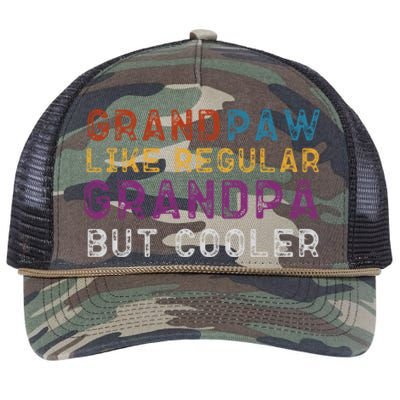 Grand Paw Like A Regular Grandpa But Cooler Cool Gift Father Day Cute Gift Retro Rope Trucker Hat Cap