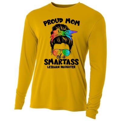 Great Proud Mom Of A Smartass Lesbian Daughter Lgbtq Pride Gift Cooling Performance Long Sleeve Crew