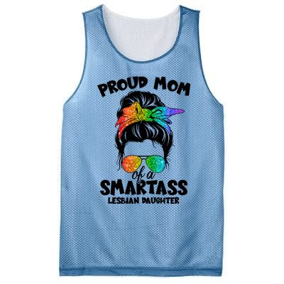 Great Proud Mom Of A Smartass Lesbian Daughter Lgbtq Pride Gift Mesh Reversible Basketball Jersey Tank