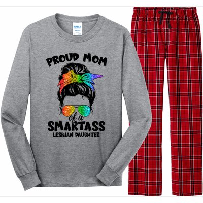 Great Proud Mom Of A Smartass Lesbian Daughter Lgbtq Pride Gift Long Sleeve Pajama Set