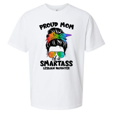 Great Proud Mom Of A Smartass Lesbian Daughter Lgbtq Pride Gift Sueded Cloud Jersey T-Shirt