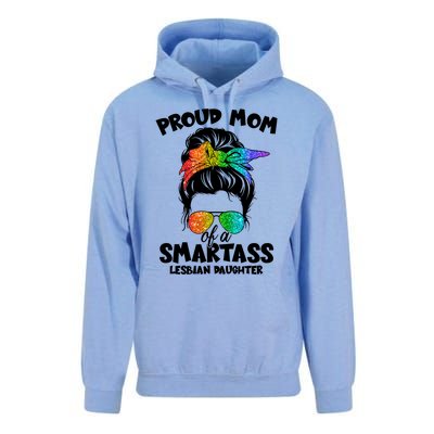 Great Proud Mom Of A Smartass Lesbian Daughter Lgbtq Pride Gift Unisex Surf Hoodie