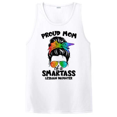 Great Proud Mom Of A Smartass Lesbian Daughter Lgbtq Pride Gift PosiCharge Competitor Tank