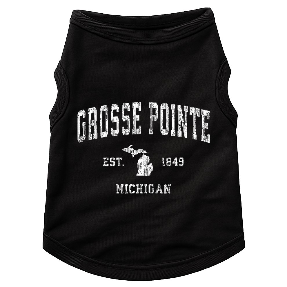 Grosse Pointe Michigan Mi Vintage Athletic Sports Design Doggie Tank