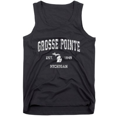 Grosse Pointe Michigan Mi Vintage Athletic Sports Design Tank Top