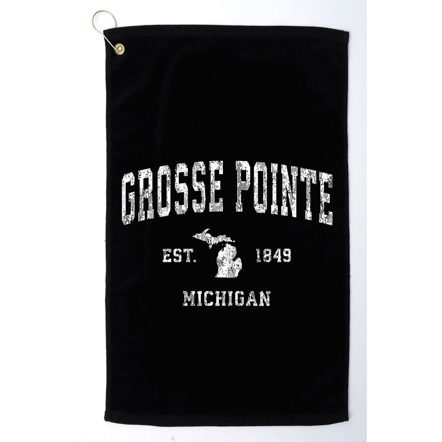 Grosse Pointe Michigan Mi Vintage Athletic Sports Design Golf Towel