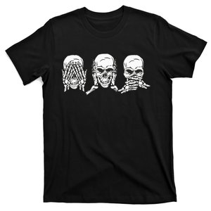 Goth Punk Metal Not Seeing Not Hearing Not Speaking Skull T-Shirt