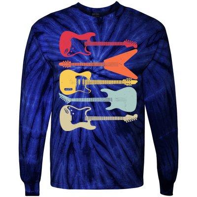 Guitar Player Music Lovers Tie-Dye Long Sleeve Shirt