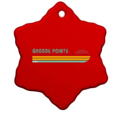 Grosse Pointe Michigan Ceramic Star Ornament