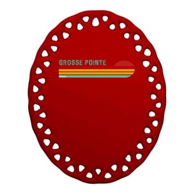 Grosse Pointe Michigan Ceramic Oval Ornament