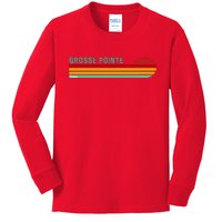 Grosse Pointe Michigan Kids Long Sleeve Shirt