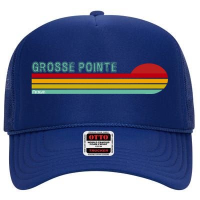 Grosse Pointe Michigan High Crown Mesh Back Trucker Hat