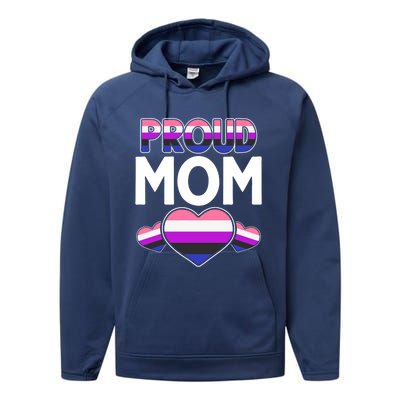 Genderfluid Proud Mom Hu Rights Queer Pride Month Lgbt Great Gift Performance Fleece Hoodie