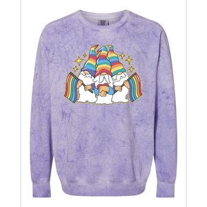 Gnomes Pride Month LGBTQ Colorblast Crewneck Sweatshirt