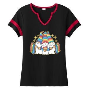 Gnomes Pride Month LGBTQ Ladies Halftime Notch Neck Tee